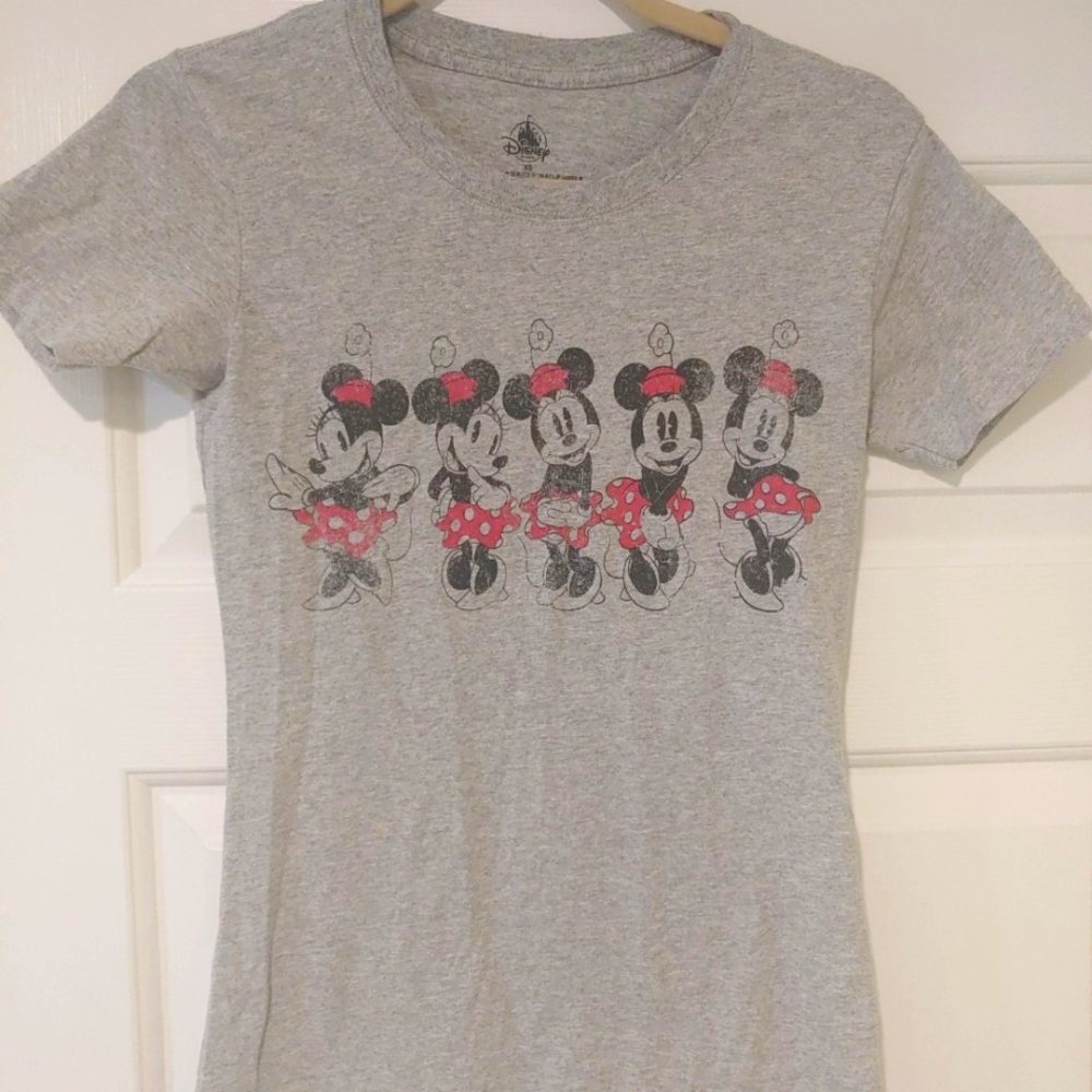 Disney Store ladies Minnie Mouse gray t-shirt extra small
